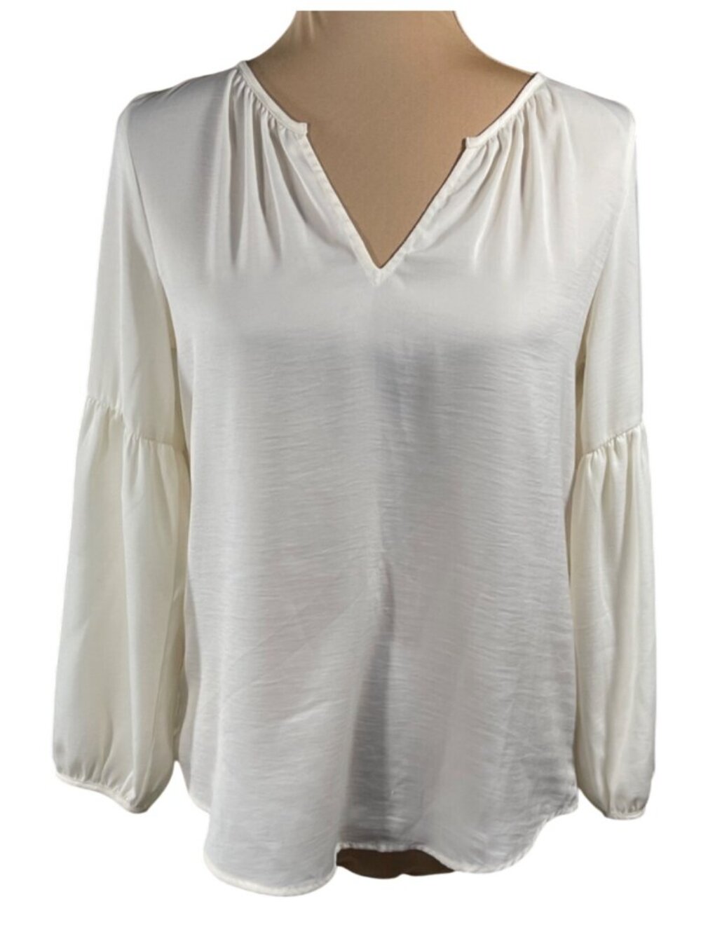 Old Navy Top Blouse Poet Sleeve Cream Size XS V-Neck Long Sleeve